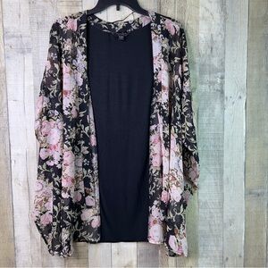 Investments Petites PL/PXL Open Front Lightweight Floral Sheer Cardigan …